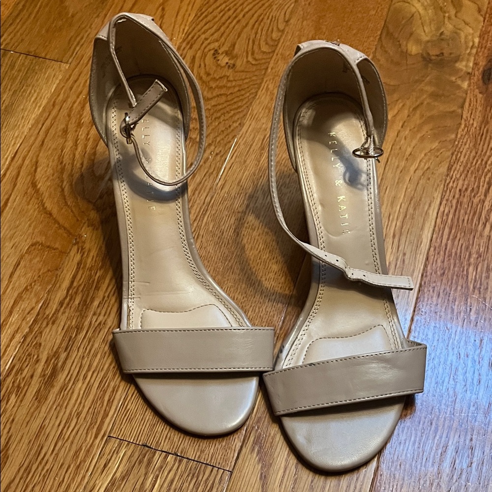 Kelly & Katie Nude Ankle Strap Heels